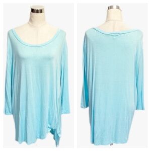 ➕ Simply Southern Teal Blue Knotted Tunic Top Womens Plus Size XXL